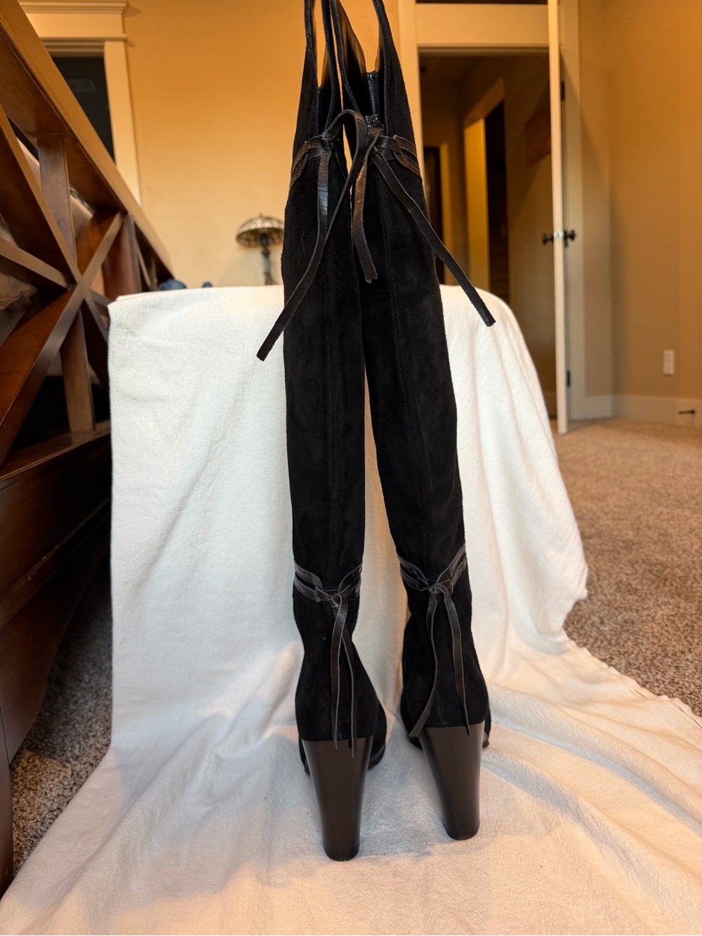 Kenneth Cole New York Black Suede Whip It Over-the-Knee Boots - 9.5 - Picture 4 of 13